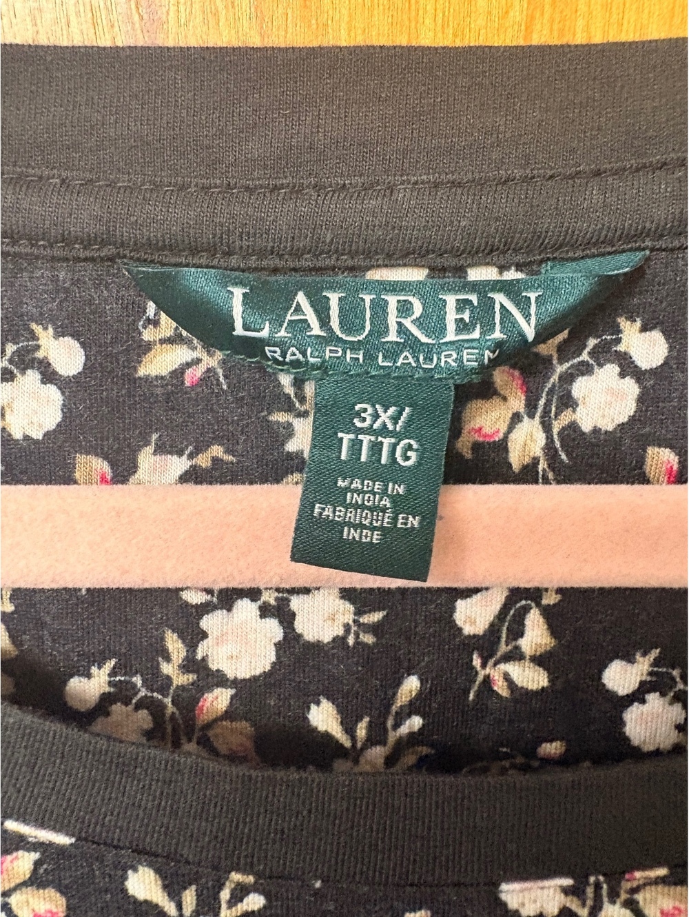 Lauren Ralph Lauren Black Floral Tie-Front Blouse Plus Size 3X - Picture 4 of 10